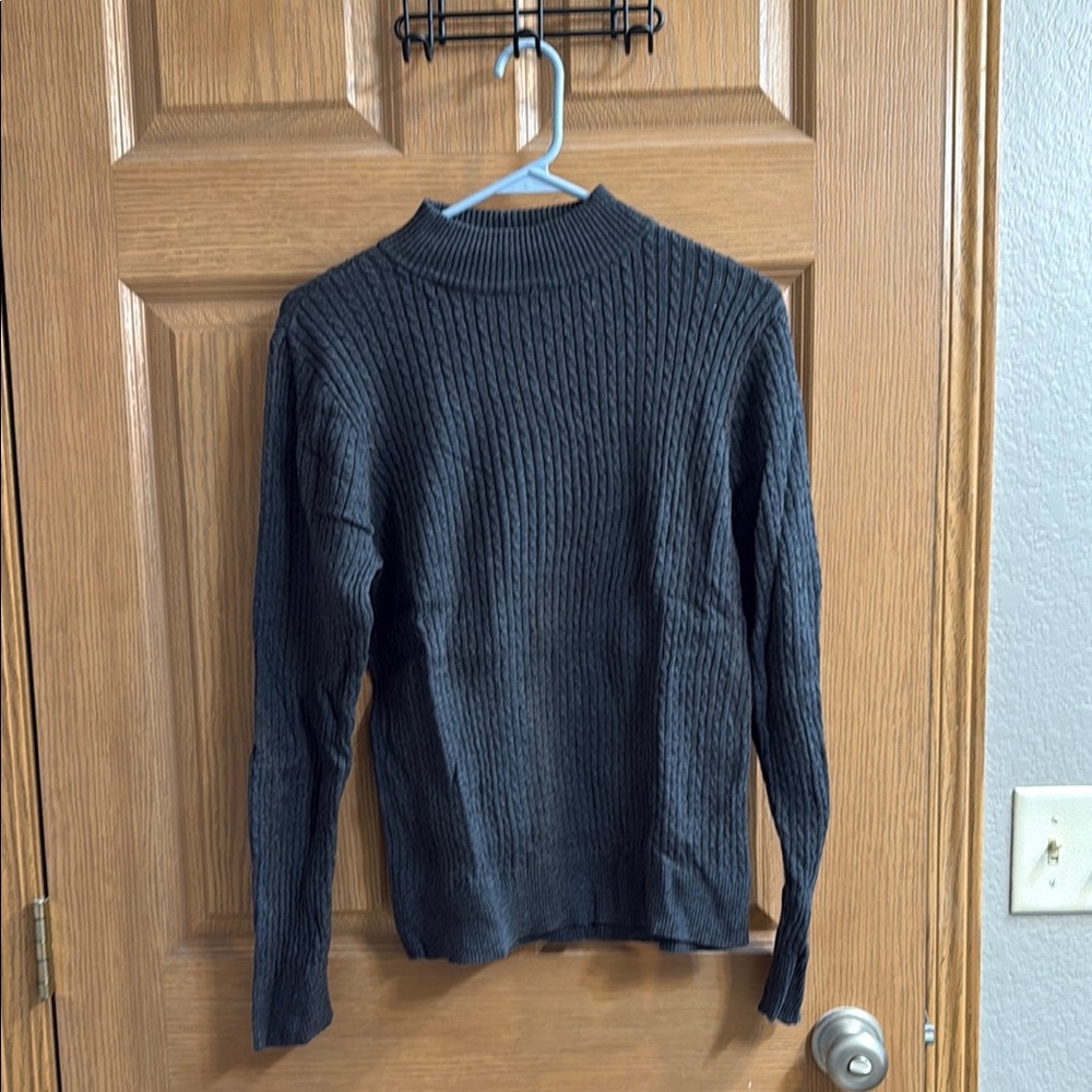 Black Ribbed Knit Sweater